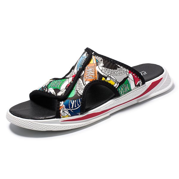 

slippers summer men's fashion outdoor slides indoor non-slip beach flip flops personalized men 55b1, Black