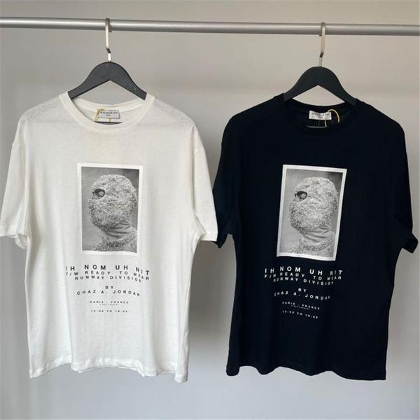 

men's t-shirts men women 1:1 summer style digital printing loose tees 2021ss ih nom uh nit relaxed mask t shirt, White;black