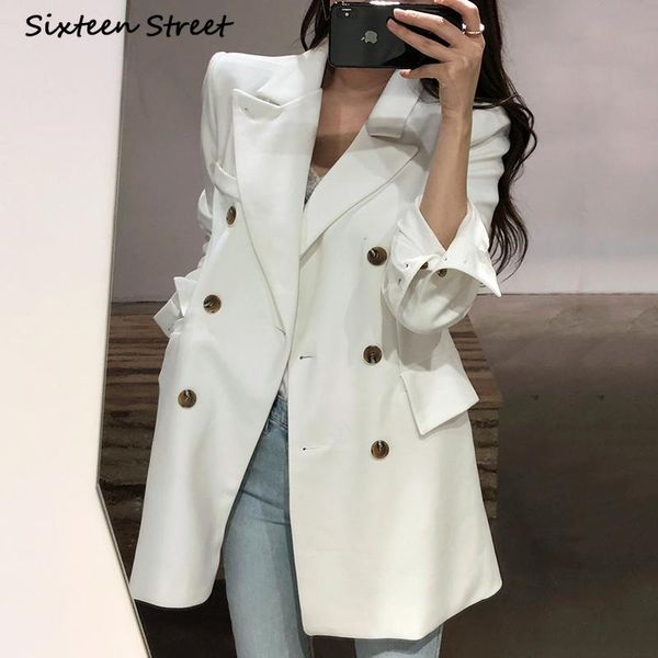 

women's suits & blazers fall jacket for womenkorean chic autumn elegant lapel pocket suit coat blazer women fashion loose streetwear 2, White;black