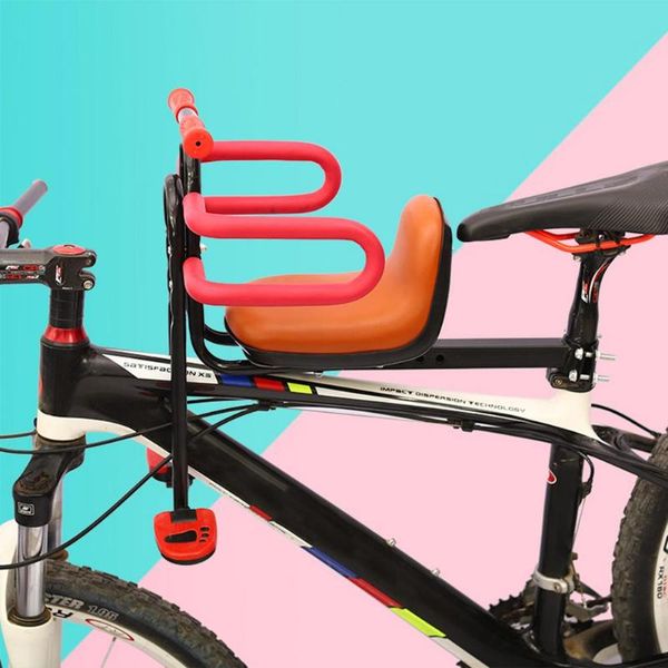 

bike saddles front mounted child mtb seat bicycle frame saddle leather soft kids chair with safety handle baby carrier
