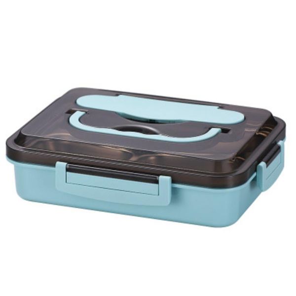 

dinnerware sets stainless steel insulated lunch box student work portable large capacity square send the chopsticks spoon soup bowl bento