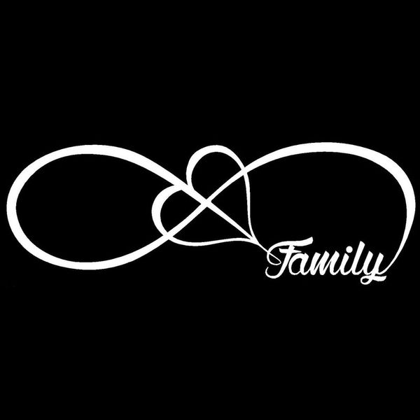 

20x7cm family love heart infinity forever symbol vinyl decals car sticker car-styling