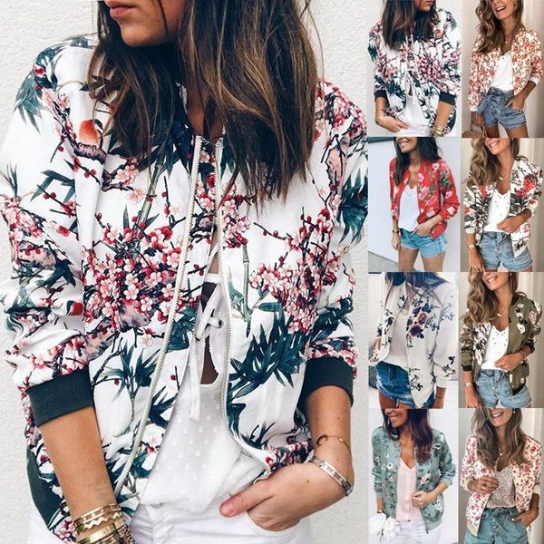

women's jackets 10 color women autumn winter print floral fashion coat 2021 female tweed jacket ladies coats and zipper outwear, Black;brown