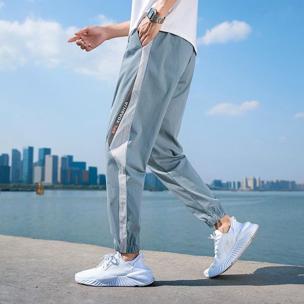

men's pants 2021 spring legged casual loose sports trend overalls bodyguard, Black