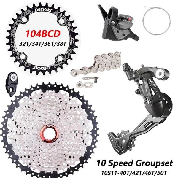 

bike derailleurs mtb 1*10 speed groupset shifter rear derailleur 10s 40t 42t 46t 50t cassette k7 sprocket 10v chain for m610 m670 x5 x7