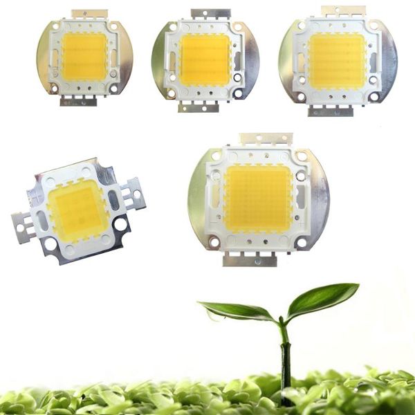 

1pcs 10w 20w 30w 50w 100w white full spectrum 45mil 385~730nm 1800lm- 9000lm 9-12v smd led part for plant grow light lights