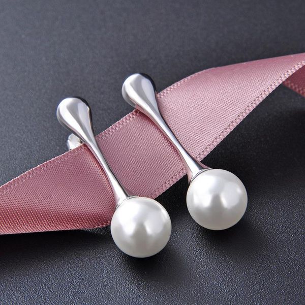 

dangle & chandelier product fine jewelry korean simple drop earrings pearl female 925 sterling silver wholesale e0002