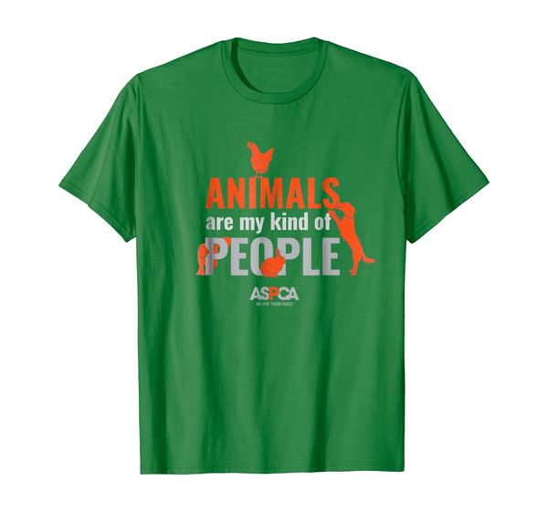 

aspca animals are my kind of people t-shirt dark, White;black
