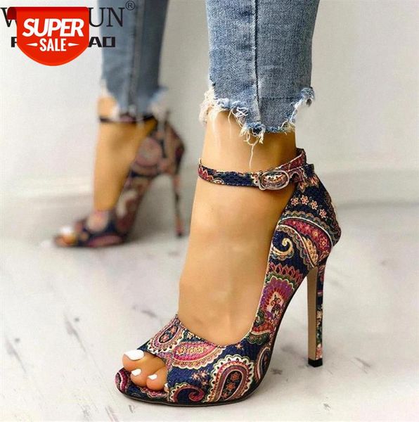 

2021 womens summer sandals exquisite high heels ladies increased stiletto super peep toe ankle strap pumps #d21n, Black