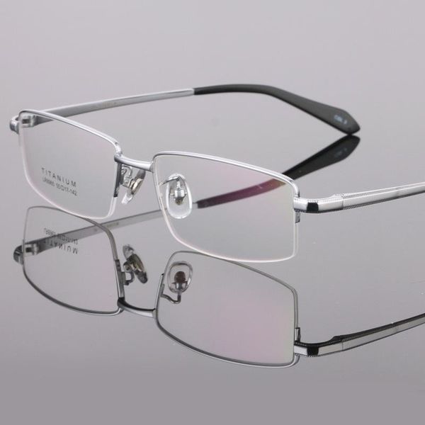 

fashion sunglasses frames pure titanium ultra light glasses frame business men's myopia half brand, Black