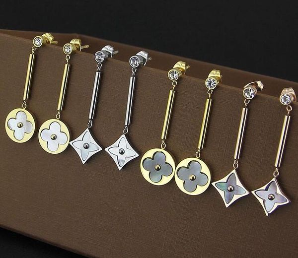 

o uis avuit ton long earrings charm designer flower earring trendfashion with original box, Golden