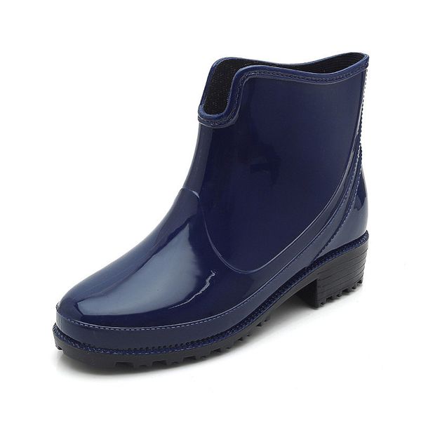 

boot rubber rain the air in casual heels rainy punk-style ankle boots 7jvj, Black