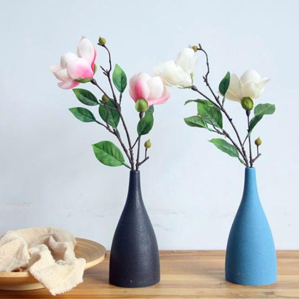 

head artificia flower fake single branch double headed magnolia home wedding floral decoration decorative flowers & wreaths
