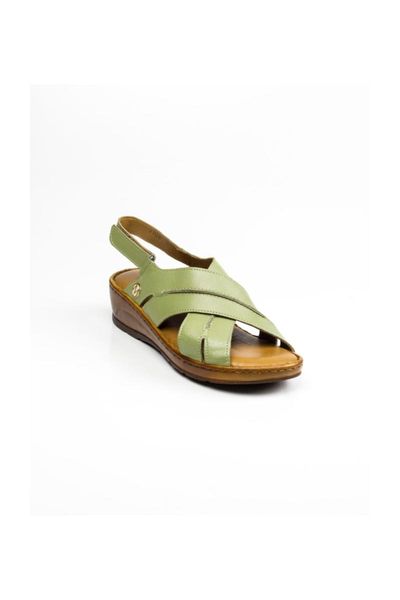 

slippers genuine leather women 's sandals green, Black