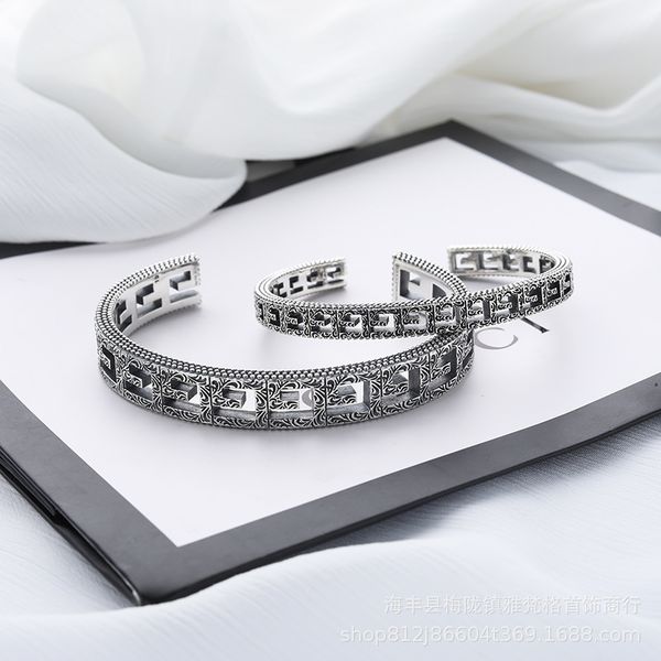 

2021 high-quality jewelry 70% off sale gujiashuang hollow out bracelet 925 silver fashion trend carved patterns men and women lovers make ol, Black