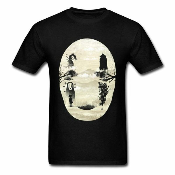 

no face - spirited away - studio ghibli - t-shirt size s-5xl, White;black