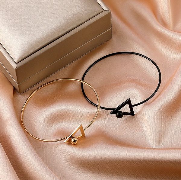 

triangle bracelet bangle open cuffs for women stretch alloy gold black bracelets