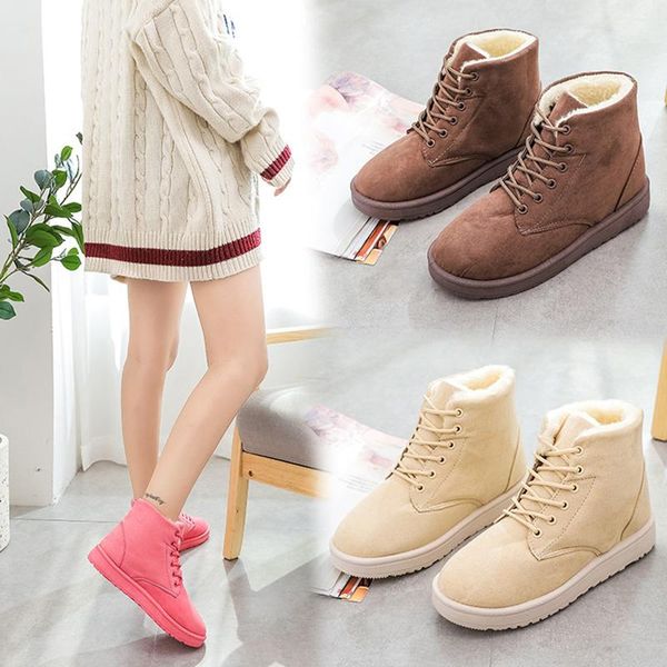 

boots snow short warm ankle for women winter shoes waterproof female woman platform, Black