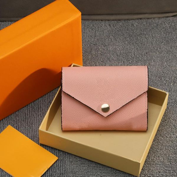 

card holders ladies fashion folding wallet genuine leather cute coin purse women's holder, Brown;gray