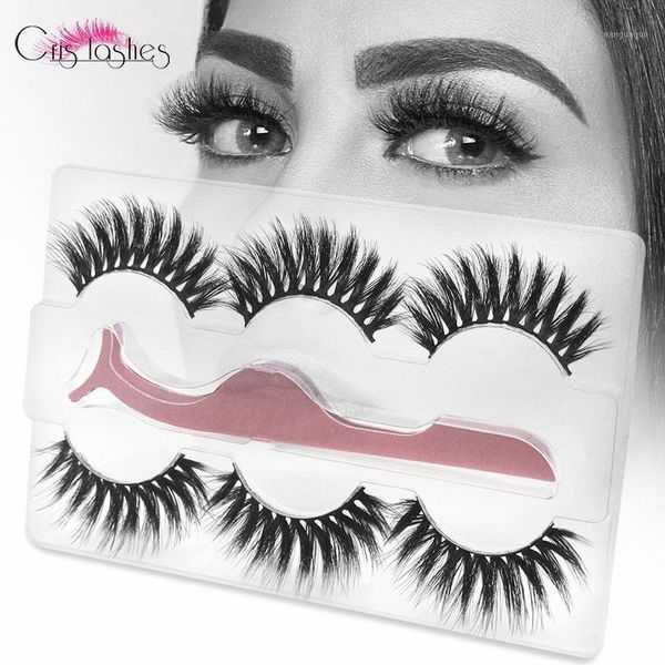 

crislashes 3 pairs eyelash natural synthetic full strip lashes women lash extension supplies makeup tools1