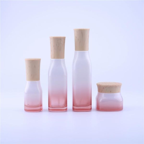 

storage bottles & jars pink glass emulsion refillable empty cosmetic jar pot eye shadow face cream container 40ml100ml120ml50g 10pc