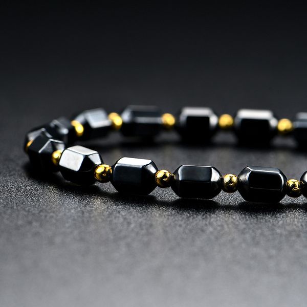 

men women black hematite necklace magnet gold beads magnetic therapy care necklaces jewelry gift nin668, Silver