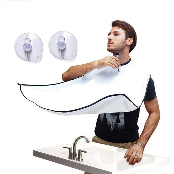 

aprons male beard shaving apron care clean hair shave bibs catcher waterproof floral cloth household cleaning protector