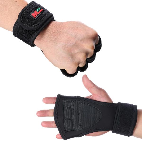 

weight lifting gloves wrist wraps protection fitness for pull ups bodybuilding powerlifting training support cycling, Black