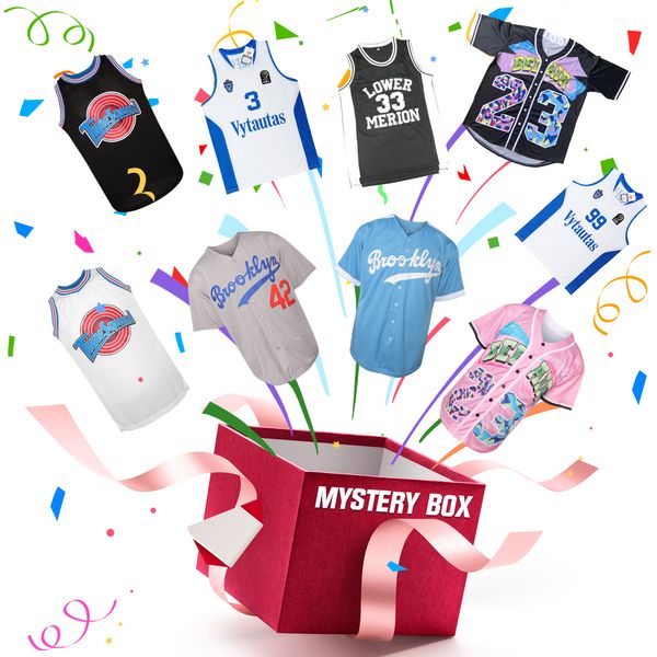 Blind Box Qualsiasi maglia da baseball Maglia da basket 23 Bel Air Stampa 3D 33 Lower Merion Brooklyn 42 Robinson Space Tune Squad Regalo di Natale Giift