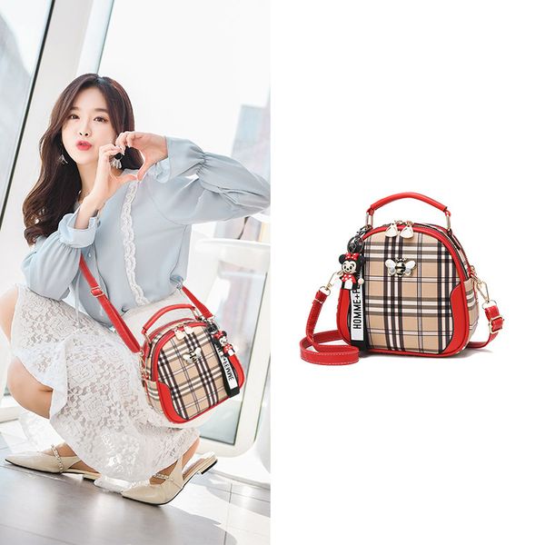 

handbag 2021 spring bag fresh and sweet women's small leisure fashion shoulder, Black;red