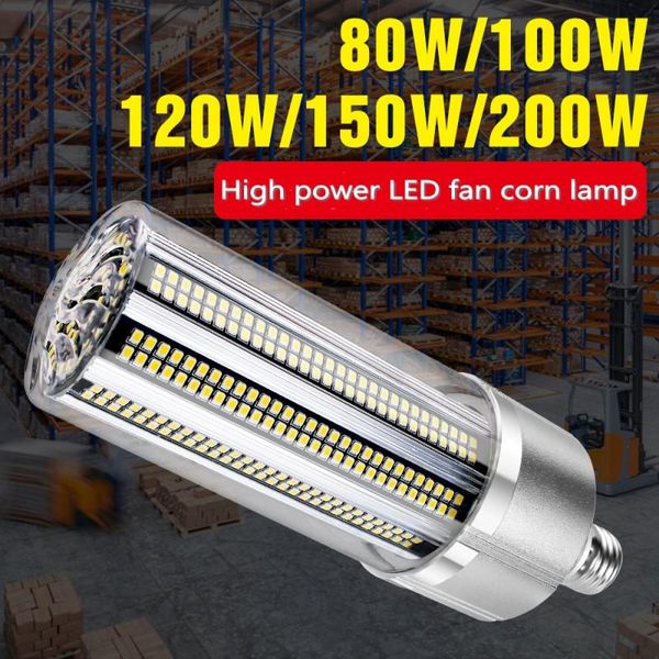 

bulbs super bright led e27 corn bulb 80w-200w lamp 110v 220v smart ic e39 e40 big power for outdoor playground warehouse lighting