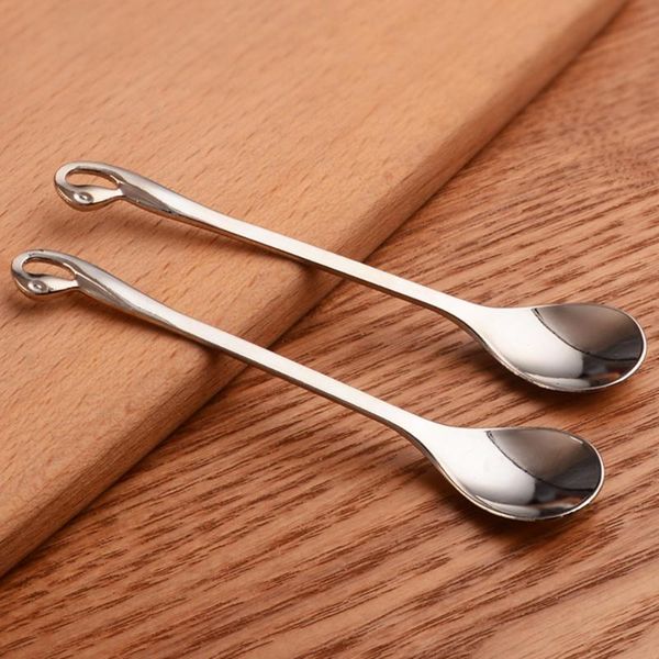 

spoons 1 pc creative swan tea spoon coffee dessert table decoration antique cutlery zinc alloy teaspoon tableware flatware