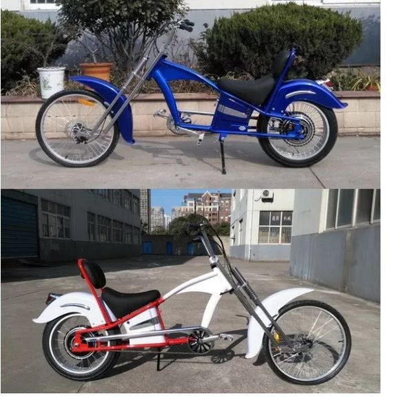 

chopper electric bikesuspension frame li-ion battery 48v 1000w motor, Silver;blue
