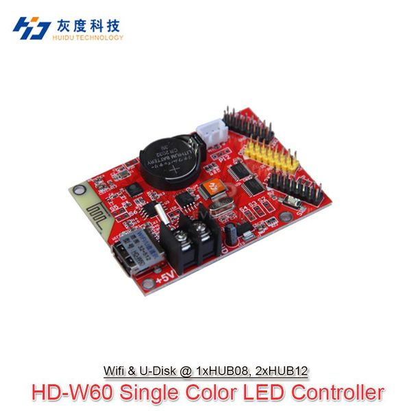 

huidu wifi & u-disk series hd-w60/w6bn/w62/w63/w64/w66 single-dual color control card use for p10 led display screen modules