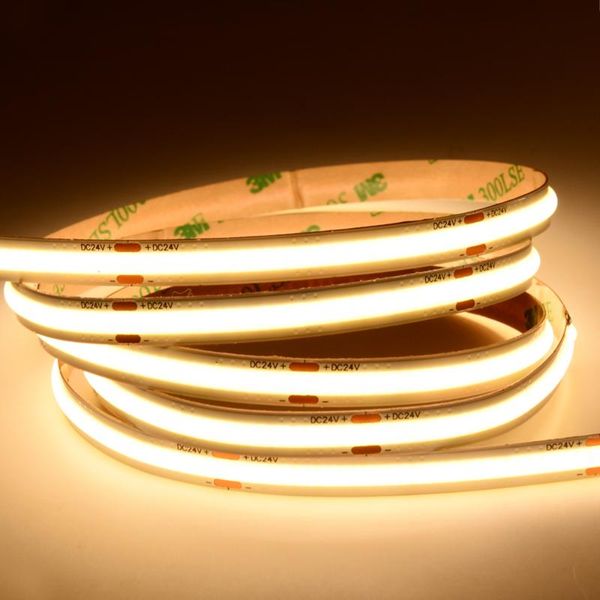 

strips cob led strip lights high density flexible 336 504 528 chips dc12v 24v dimmable fcob tape ribbon stripe