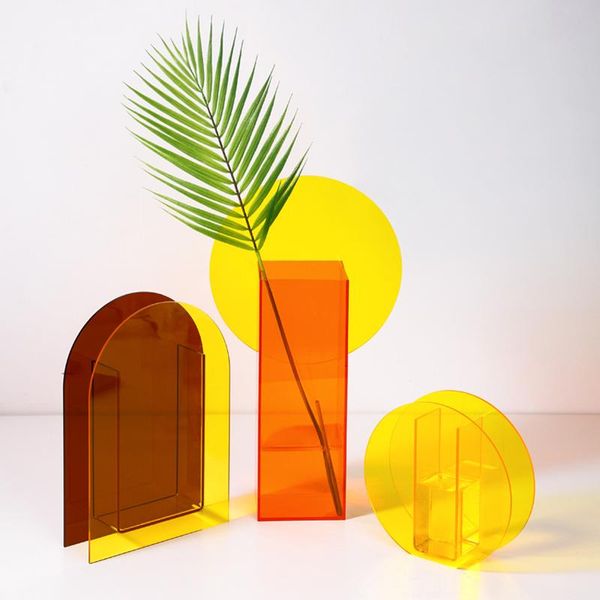 

vases o.roselif acrylic floral container decorative flower design wedding party flowers centerpieces home office decoration