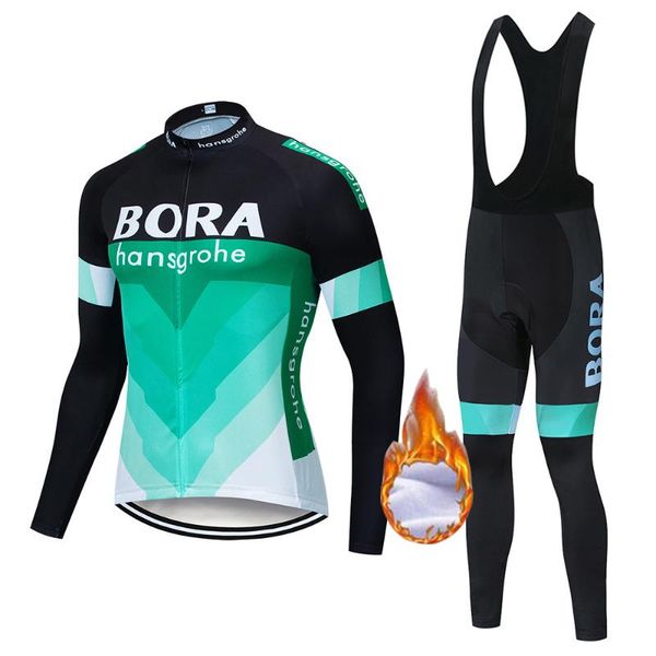 

racing sets 2021 men autumn winter cycling jersey bicycle clothing warm windproof mtb bike thermal fleece sportswear suit fitness, Black;blue