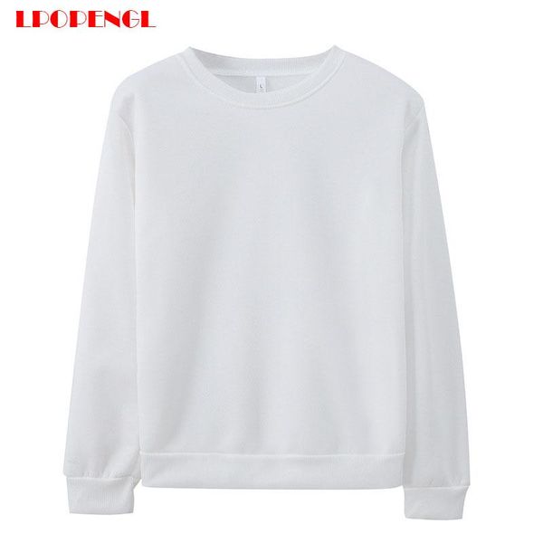 

spring summer ladies sweatshirts 2021 the fashion wild loose solid color pullovers regular style street long sleeves women's hoodies &, Black