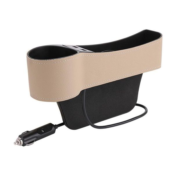 

car organizer accessories gap storage box beige slot leather + abs parts pocket