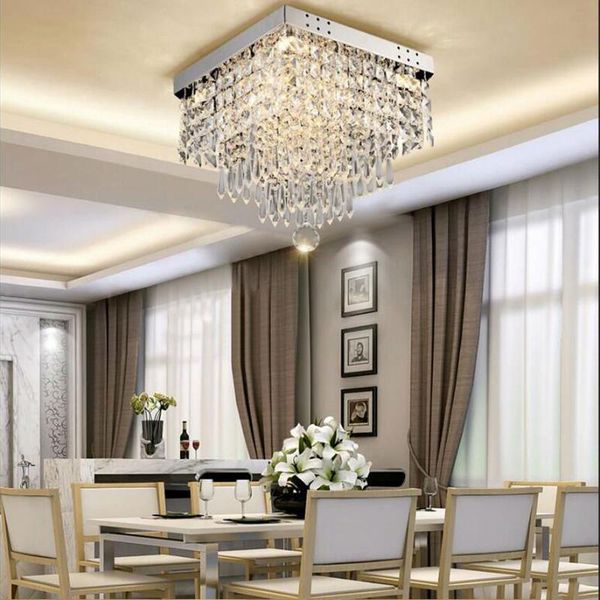

ceiling lights modern square crystal led chandeliers lamps restaurant hallway high power chandelier light fixture