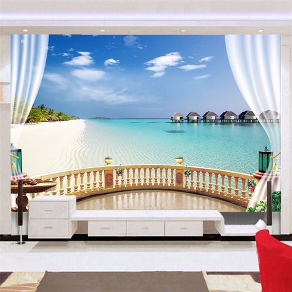 

wallpapers tv background wall paper custom mural cloth 3d wallpaper living room bedroom sofa mediterranean scenery