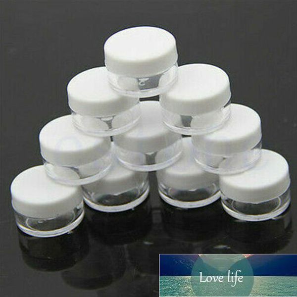 Bottiglia 10pcs 2g/3g/5g/10g/15g/20g plastica trasparente barattoli cosmetici contenitore coperchio bianco fiale per lozione crema per il viso vasetti per campioni gel scatole