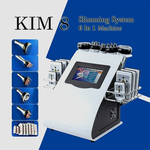 

stock in usa 40k ultrasonic cavitation machine 8 pads liposuction lllt lipo laser rf vacuum cavi lipo slimming skin care salon spa equipment, Black