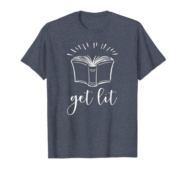 

funny book readers tshirt - get lit reading books, White;black
