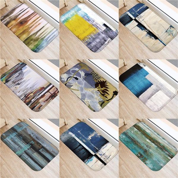 

carpets oil painting mat doormat graffiti geometric printed mats floor kitchen living room bathroom rugs printing