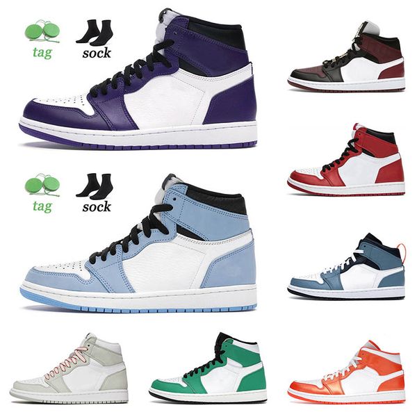 

2021 arrival basketball shoes 1 1s mens women court purple jumpman univeristy blue seafoam hyper royal lucky green trainers sneakers 36-46, White;red