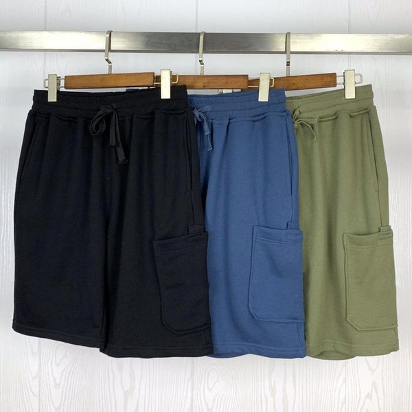 Herren-Shorts, solide Joggers, schwarz, blau, klassische Basic-Shorts mit einer Tasche, kurze Baumwolle, lässige Applikationshose