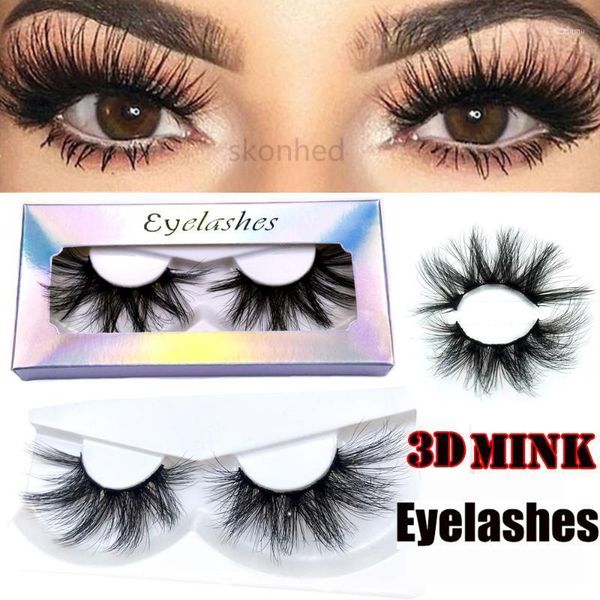 

pair 3d mink eyelashes 25mm handmade thick long lashes cruelty-lightweight false eye makeup tools1