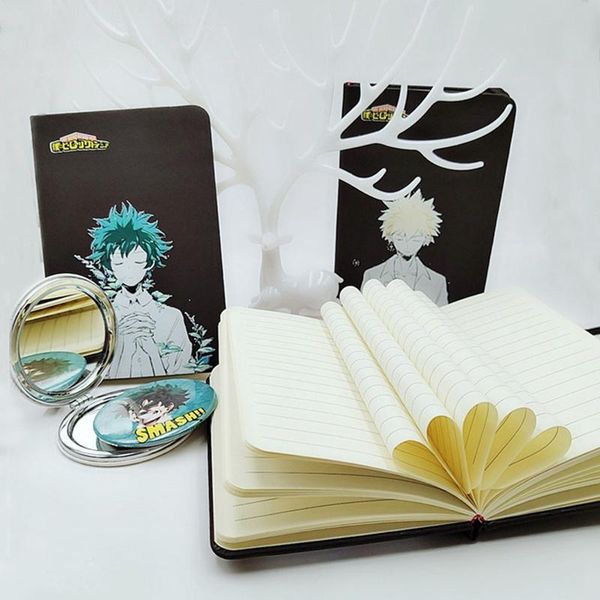 

anime my hero academia midoriya izuku bakugou katsuki notebook notepad student memorial gift diary birthday notepads, Purple;pink