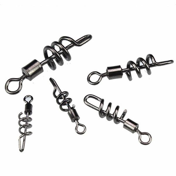 

fishing hooks 20pcs/set (swivels) with screwed snap quick connector copper stainless steel 8 shaped solid ring accessories